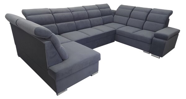 Narożnik Podkowa U, narożnik z zagłówkami, narożnik z funkcją spania 240/400/200 cm Ohio