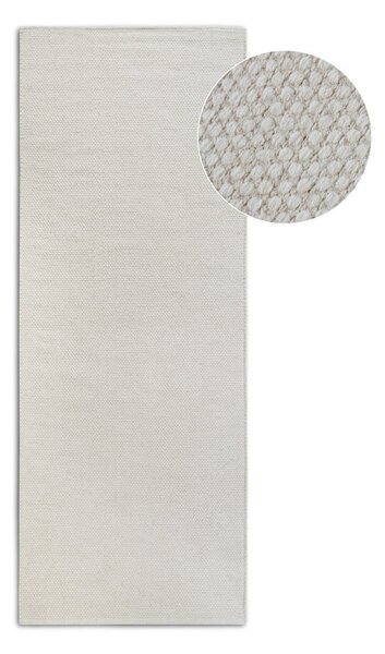 Kremowy chodnik z mieszanki wełny tkany ręcznie 80x200 cm Pradesh Natural White – Elle Decoration