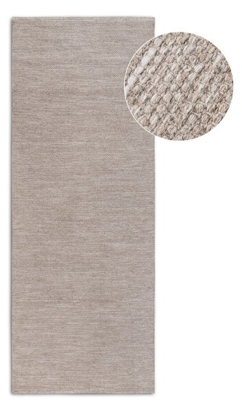 Beżowy chodnik z mieszanki wełny tkany ręcznie 80x200 cm Pradesh Linen White – Elle Decoration