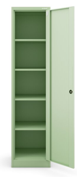 Wysoka szafka biurowa ALEX, 450 x 1850 x 400 mm, Fresh Style: pastelowy zielony