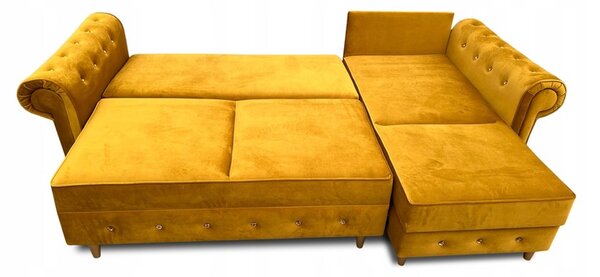Narożnik rozkładany 250/160 cm Amor Mini w stylu glamour