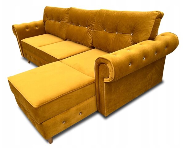 Narożnik rozkładany 250/160 cm Amor Mini w stylu glamour