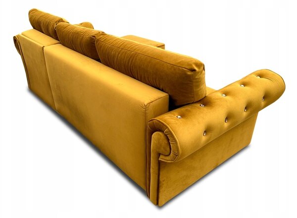 Narożnik rozkładany 250/160 cm Amor Mini w stylu glamour