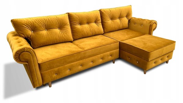 Narożnik rozkładany 250/160 cm Amor Mini w stylu glamour