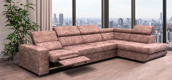 Narożnik rozkładany 330/200 cm Jerry I relax rozkładany, ruchome zagłówki