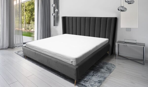 Łóżko tapicerowane ANJA 140x200 cm ze stelażem w stylu Glamour