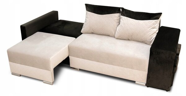 3 osobowa kanapa 2w1 Frico I + 2 pufy w tkaninie welurowej Premium