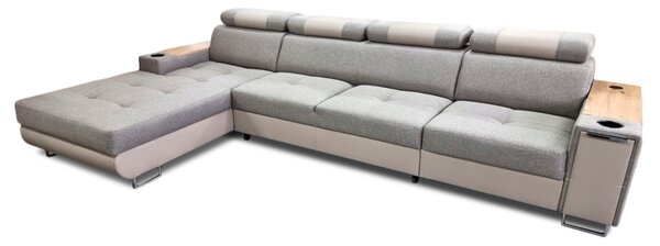 Narożnik rozkładany 320/210 CHARLIE III regulowane zagłówki, uchwyt na kubek, barek