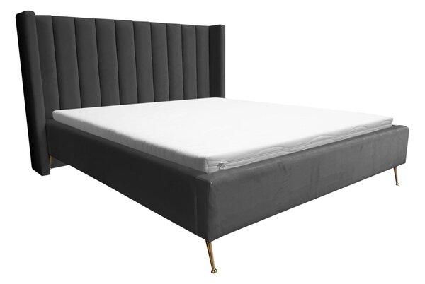 Łóżko tapicerowane ANJA 140x200 cm ze stelażem w stylu Glamour
