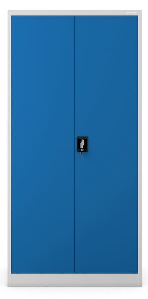 Szafa biurowa na dokumenty z 4 półkami szaro-niebieska, 900x1850x400 mm: JAN