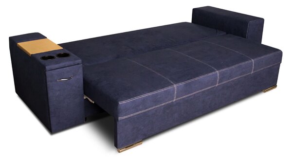 Trzyosobowa sofa rozkładana Gazebo z barkiem w tk. łatwoczyszczącej