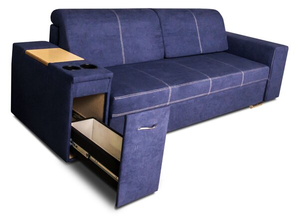 Trzyosobowa sofa rozkładana Gazebo z barkiem w tk. łatwoczyszczącej