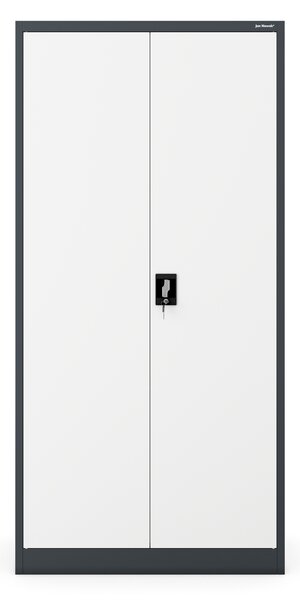 Szafa biurowa na dokumenty antracytowo-biała: JAN, 900 x 1850 x 400 mm