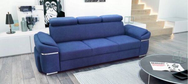 Trzyosobowa sofa rozkładana Alabama I + podnóżek w tkaninie łatwoczyszczącej