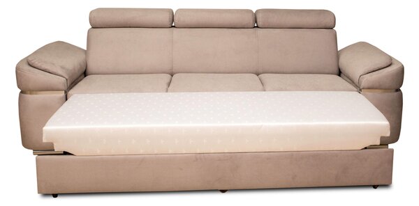 Trzyosobowa sofa rozkładana Alabama I + podnóżek w tkaninie łatwoczyszczącej
