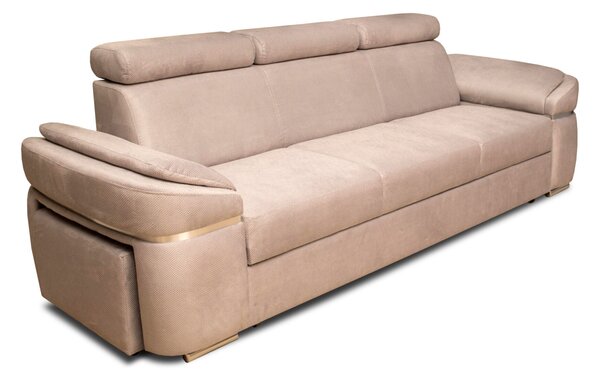 Trzyosobowa sofa rozkładana Alabama I + podnóżek w tkaninie łatwoczyszczącej