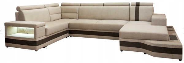 Narożnik Podkowa "U" 200/350/180cm OMEGA z dodatkowymi półeczkami z tyłu