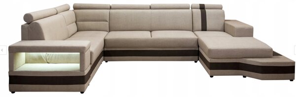 Narożnik Podkowa "U" 200/350/180cm OMEGA z dodatkowymi półeczkami z tyłu