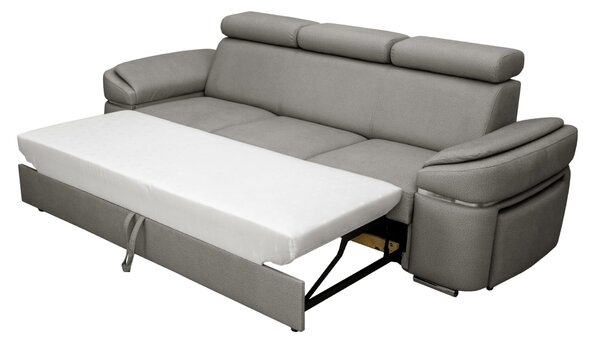 Trzyosobowa sofa rozkładana Alabama I + podnóżek w tkaninie łatwoczyszczącej