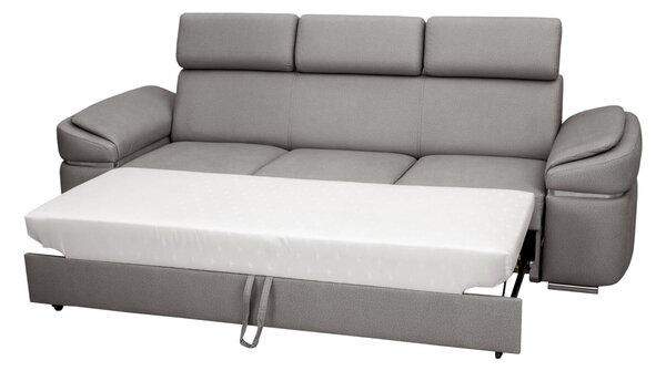 Trzyosobowa sofa rozkładana Alabama I + podnóżek w tkaninie łatwoczyszczącej