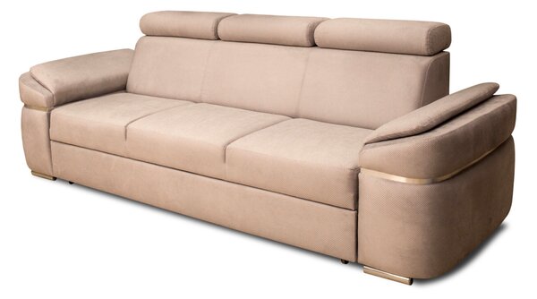 Trzyosobowa sofa rozkładana Alabama I + podnóżek w tkaninie łatwoczyszczącej