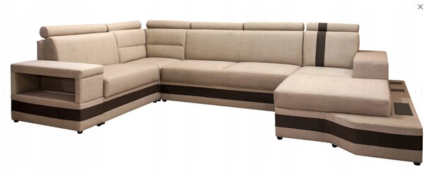 Narożnik Podkowa "U" 200/350/180cm OMEGA z dodatkowymi półeczkami z tyłu