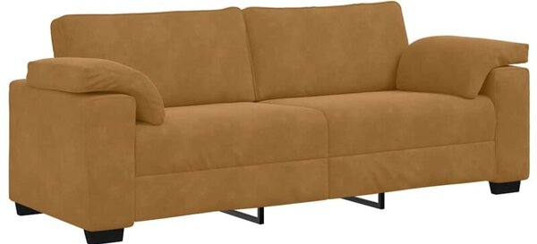 Sofa 3-osobowa, brÄ zowa, 220x77x82 cm, aksamit