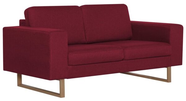 Sofa 2-osobowa, tapicerowana tkaninÄ , kolor czerwonego wina