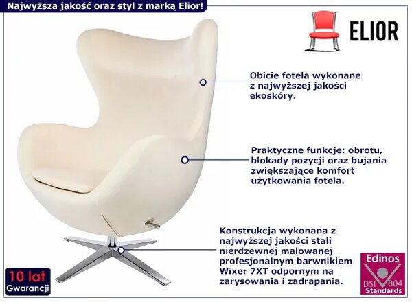 Beżowy fotel jajo do biura S3-Z40