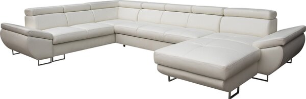 Narożnik Podkowa "U" 260/380/200 TONY VII, funkcja spania 2x pojemnik na pościel 100% skóra naturalna
