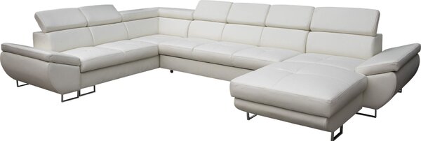 Narożnik Podkowa "U" 260/380/200 TONY VII, funkcja spania 2x pojemnik na pościel 100% skóra naturalna