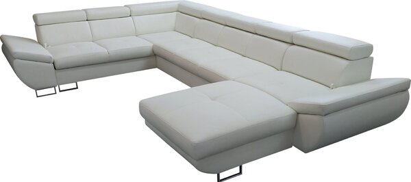 Narożnik Podkowa "U" 260/380/200 TONY VII, funkcja spania 2x pojemnik na pościel 100% skóra naturalna
