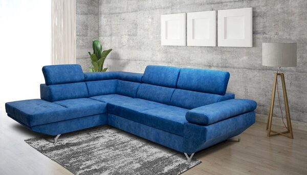 Narożnik KRIS I 280/210 cm w tkaninie plamoodpornej/ funkcja spania / regulowane zagłówki