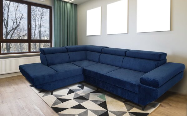 Narożnik KRIS I 280/210 cm w tkaninie plamoodpornej/ funkcja spania / regulowane zagłówki