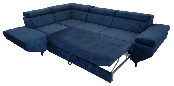 Narożnik KRIS I 280/210 cm w tkaninie plamoodpornej/ funkcja spania / regulowane zagłówki