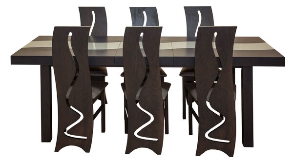 ZESTAW MEBLI do jadalni/salonu Stół HENRYK FALA 160 cm + 50 cm wkładka + 6 Krzeseł K95