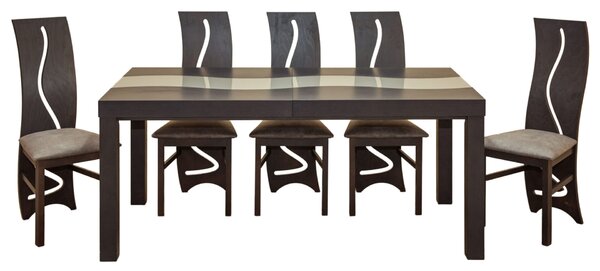 ZESTAW MEBLI do jadalni/salonu Stół HENRYK FALA 160 cm + 50 cm wkładka + 6 Krzeseł K95