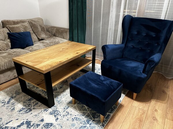 Ława w stylu LOFT z półką
