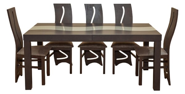 ZESTAW MEBLI do jadalni/salonu Stół HENRYK FALA 160 cm + 50 cm wkładka + 6 Krzeseł K95