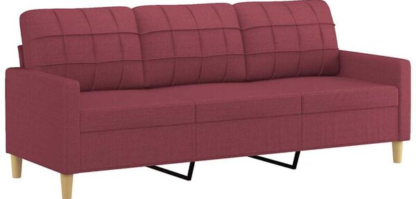 Sofa 3-osobowa, winna czerwieÅ, 180 cm,tapicerowana tkaninÄ