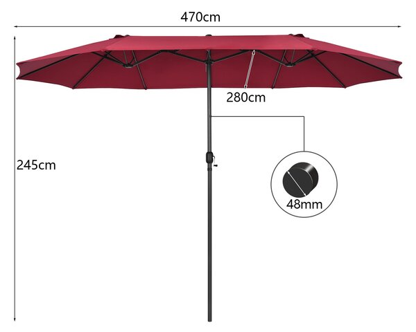 Podwójny parasol ogrodowy