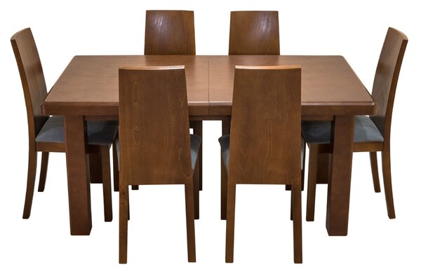 ZESTAW MEBLI do jadalni: Stół S22 160/240 x 90cm + 6 krzeseł KJ28