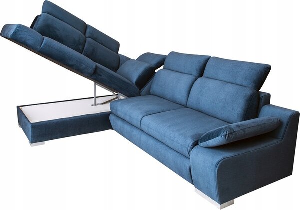Narożnik OLSEN II 270x190 cm ruchome zagłówki z funkcją spania