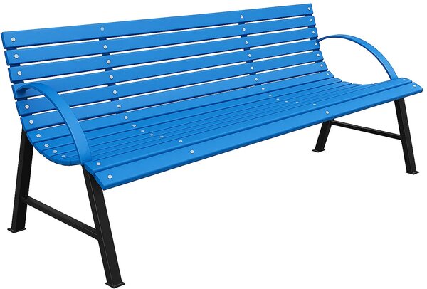 Niebieska ławka ogrodowa 140 cm D7-F37