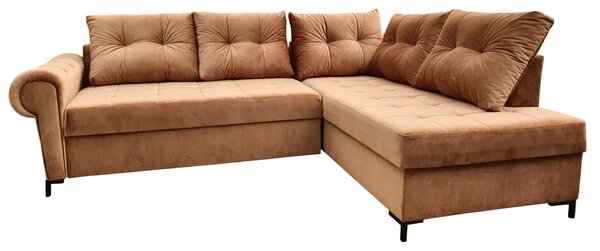 Narożnik MARVEL I 240/170 cm z funkcją spania w Stylu Glamour
