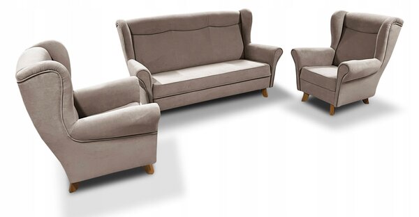 Fotele uszak + sofa 3 osobowa Lord w minimalistycznym designie