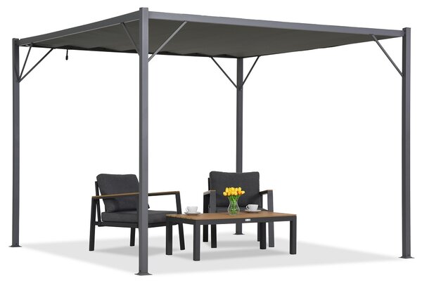 Antracytowa pergola tarasowa Malaga 3x3m Garden Point