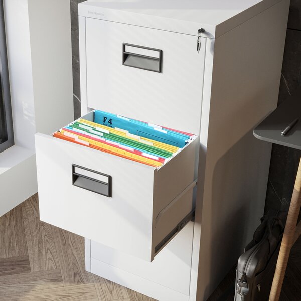 Szafa kartotekowa metalowa z 3 szufladami biała, 460x1020x620 mm: SARA