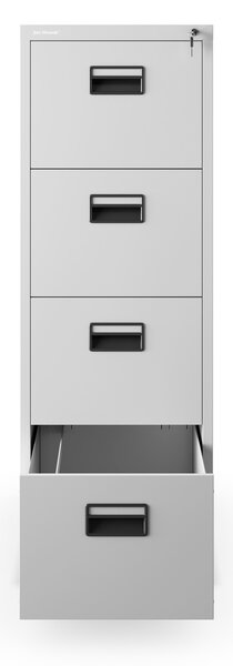 Szafa kartotekowa metalowa z 4 szufladami szara, 460x1320x620 mm: SARA