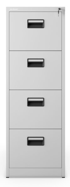 Szafa kartotekowa metalowa z 4 szufladami szara, 460x1320x620 mm: SARA